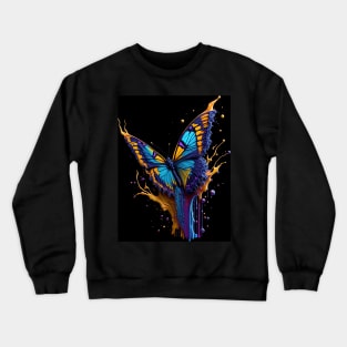 Splash Art of a Colorful Butterfly Crewneck Sweatshirt